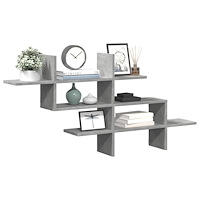 vidaXL Vägghylla betonggrå 124,5x18x60,5 cm konstruerat trä