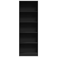 vidaXL Bokhylla svart 60x24x176 cm konstruerat trä