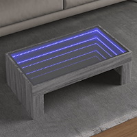 vidaXL Soffbord med Infinity LEDs grå sonoma 90x50x30 cm