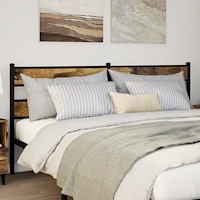 vidaXL Ersättningsgavel rökfärgad ek 200 cm Järn och konstruerat trä