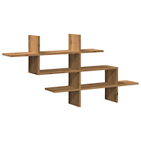 vidaXL Vägghylla ek 124,5x18x60,5 cm konstruerat trä