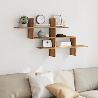 vidaXL Vägghylla ek 124,5x18x60,5 cm konstruerat trä