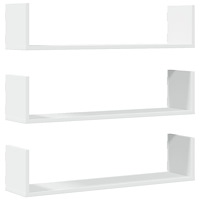 vidaXL Vägghyllor 3 st vit 80x18x18 cm konstruerat trä