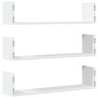 vidaXL Vägghyllor 3 st vit 80x18x18 cm konstruerat trä
