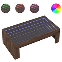 vidaXL Soffbord med Infinity LEDs brun ek 90x50x30 cm