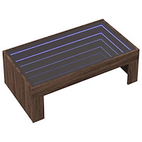 vidaXL Soffbord med Infinity LEDs brun ek 90x50x30 cm