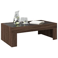 vidaXL Soffbord med Infinity LEDs brun ek 90x50x30 cm