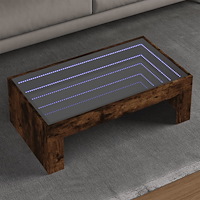 vidaXL Soffbord med Infinity LEDs rökfärgad ek 90x50x30 cm