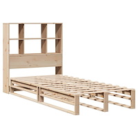 vidaXL Säng med bokhylla utan madrass 90x190 cm massiv trä