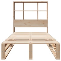 vidaXL Säng med bokhylla utan madrass 90x190 cm massiv trä