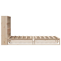 vidaXL Säng med bokhylla utan madrass 90x190 cm massiv trä