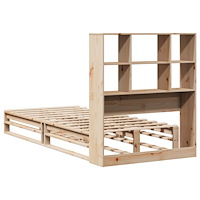 vidaXL Säng med bokhylla utan madrass 90x190 cm massiv trä