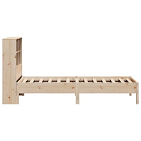 vidaXL Säng med bokhylla utan madrass 90x190cm massiv furu