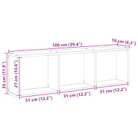 vidaXL Väggskåp 100x16x30 cm åldrat trä konstruerat trä