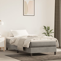 vidaXL Pocketresårmadrass ljusgrå 100x220x20 cm sammet