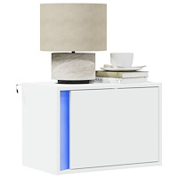 vidaXL Väggmonterade sängbord med LED-lampor 2 st vit