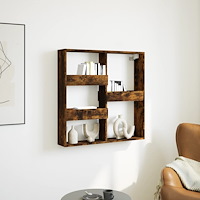 vidaXL Väggskåp rökfärgad ek 80x15x80 cm konstruerat trä
