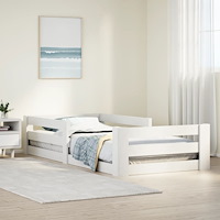 vidaXL Sängram utan madrass vit 90x190 cm massiv furu