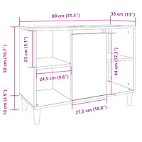 vidaXL Badrumsskåp ek 80x33x60 cm konstruerat trä