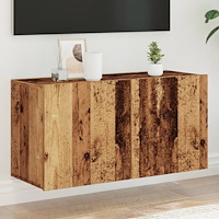 vidaXL Väggmonterad tv-bänk gammalt trä 80x30x41 cm