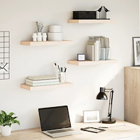 vidaXL Svävande hyllor 4 st 50x23,5x4 cm konstruerat trä