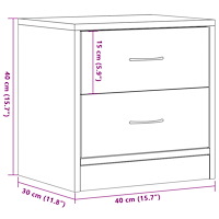 vidaXL Sängbord 2 st ek 40x30x40 cm konstruerat trä