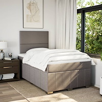 vidaXL Ramsäng med madrass taupe 120x190 cm tyg