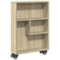 vidaXL Smal förvaringsvagn sonoma-ek 48x13x68 cm konstruerat trä