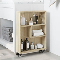 vidaXL Smal förvaringsvagn sonoma-ek 48x13x68 cm konstruerat trä