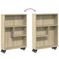 vidaXL Smal förvaringsvagn sonoma-ek 48x13x68 cm konstruerat trä