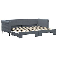 vidaXL Dagbädd utdragbar mörkgrå 80x200 cm sammet