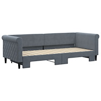 vidaXL Dagbädd utdragbar mörkgrå 80x200 cm sammet