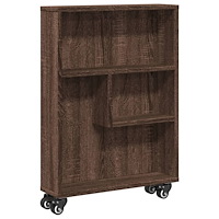 vidaXL Smal förvaringsvagn brun ek 48x13x68 cm konstruerat trä