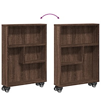 vidaXL Smal förvaringsvagn brun ek 48x13x68 cm konstruerat trä