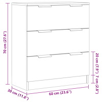 vidaXL Skänk åldrat trä 60x30x70 cm konstruerat trä
