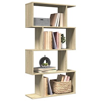 vidaXL Bokhylla/Rumsavdelare 4 hyllor 70x24x129 cm konstruerat trä