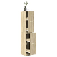 vidaXL Apoteksskåp sonoma-ek 30x41x174,5 cm konstruerat trä
