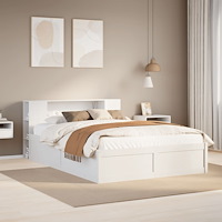 vidaXL Sängram utan madrass vit 150x200 cm massiv furu
