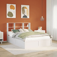 vidaXL Sängram utan madrass vit 140x190 cm massiv furu