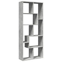 vidaXL Bokhylla/Rumsavdelare betonggrå 67x25x161,5 cm konstruerat trä