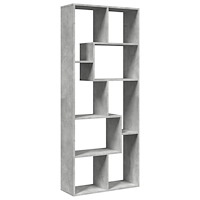 vidaXL Bokhylla/Rumsavdelare betonggrå 67x25x161,5 cm konstruerat trä