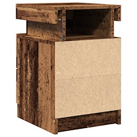 vidaXL Sängbord med LED 2 st åldrat trä 35x39x55 cm konstruerat trä