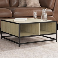 vidaXL Soffbord sonoma-ek 60,5x60,5x30 cm konstruerat trä och metall
