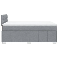 vidaXL Ramsäng med madrass ljusgrå 120x190 cm tyg