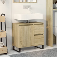 vidaXL Badrumsskåp sonoma-ek 65x33x60 cm konstruerat trä