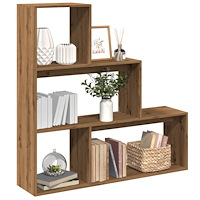 vidaXL Bokhylla/Rumsavdelare 3 hyllor ek 123x29x123 cm konstruerat trä