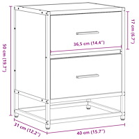 vidaXL Sängbord svart 40x31x50 cm konstruerat trä