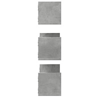 vidaXL Vägghyllor 3 st betonggrå 80x18x18 cm konstruerat trä
