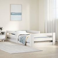 vidaXL Sängram utan madrass vit 80x160 cm massiv furu
