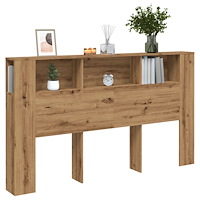 vidaXL Sänggavel m förvaring artisian ek 180x18,5x102,5 cm konstr. trä
